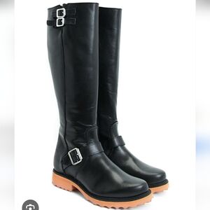 John Fleuvog Size 8,Black Leather Knee-High Boots